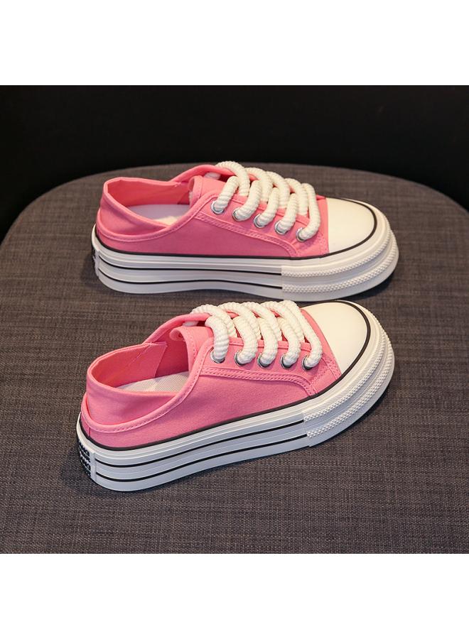 SHAKA Korean Style Two-wear Canvas Shoes Women's Summer New All-match Student Running Sneakers Casual Shoes Women's 8685 - Image 1