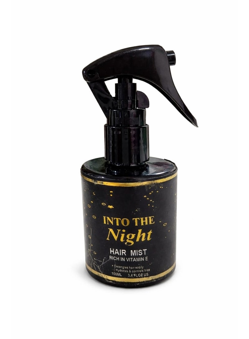 hair mist spray into the night