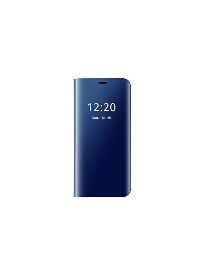 Zaboon - Samsung Galaxy S7 Edge Clear View Stand Mirror Case Shockproof Flip Cover Case Blue - Image 1
