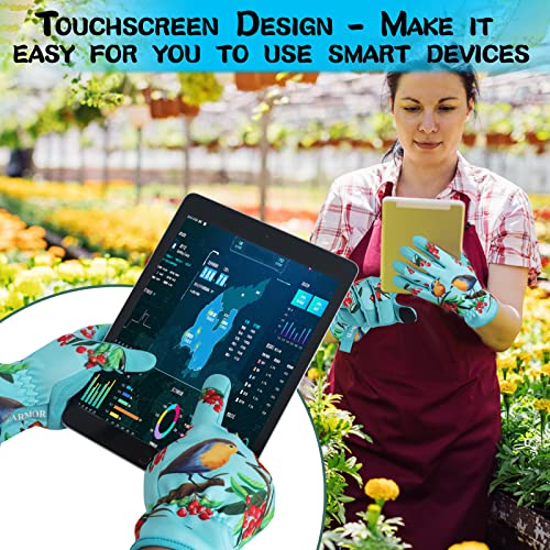 SLARMOR Leather-Gardening-Gloves for Women - Thorn-Proof Work-Gloves with Touch Screen for Weeding, Digging, Planting, Pruning Yard Gloves，Well-Designed Gardening Gifts for Women Gardeners-Medium - Image 4