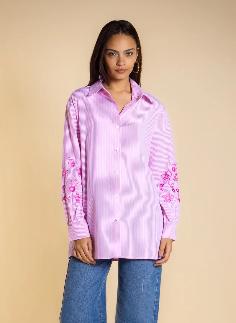 شايبس DETAIL EMBROIDERED COTTON SHIRT