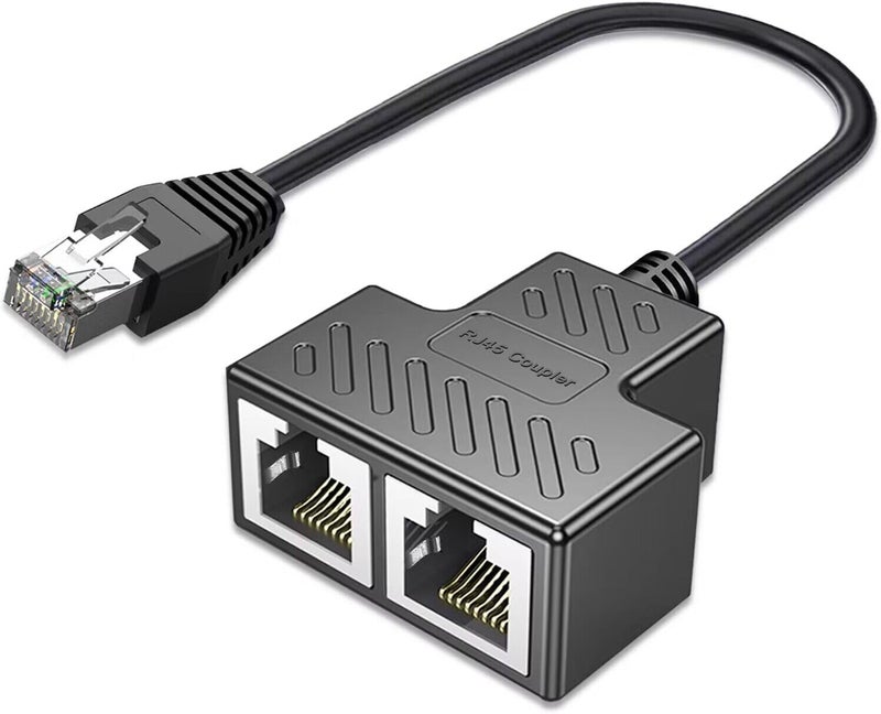 AKWOR موزع إيثرنت 1 إلى 2، موزع شبكة RJ45 لمحول إيثرنت ستارلينك، محول كابل الإنترنت LAN لكابل Cat 5/5e/6/7/8 (يدعم الاتصال بالتناوب فقط) - Image 1