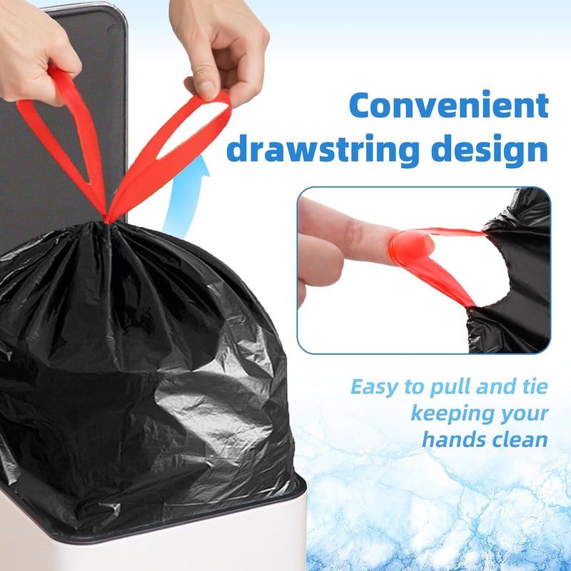 TARUNMO 50-60L Ultra Strong Bin Bags Heavy Duty,Red Drawstring Carrier Bag Storage for Home or Camp,Trash Bags 70x62cm Kitchen Large Black Binbags (100) - Image 4