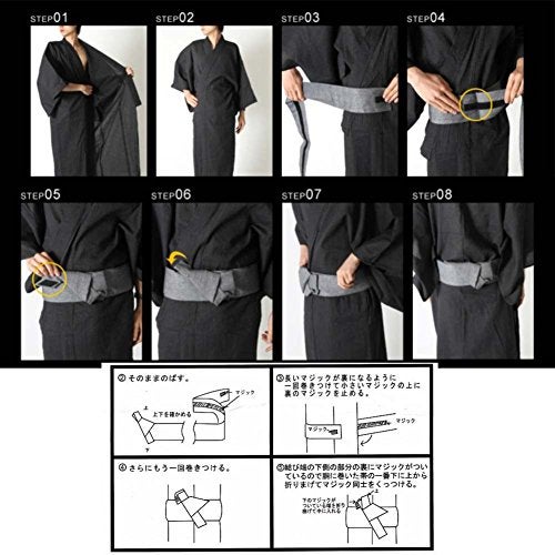 thefancypumpkin Mens Japanese Yukata Kimono Robe Obi Belt Harajuku Waistband-#04 - Image 2