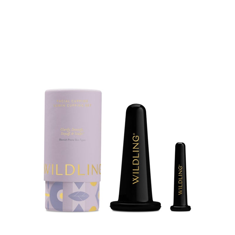 WILDLING Lumin Cupping Set I Facial Cupping Tools to Decrease Puffiness Increase Collagen Production Sculpt Cheeks  Chin Detox  Clear Breakouts