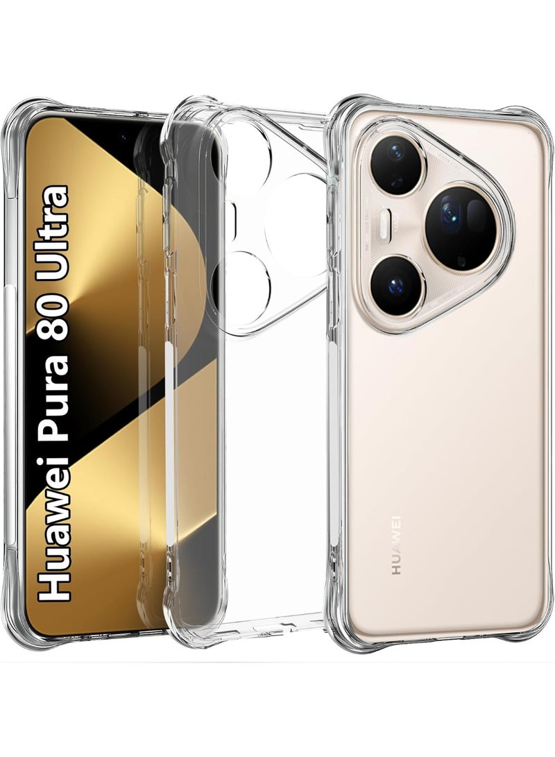 Case for Huawei Pura 80 Ultra Clear TPU Four Corners Protection Cover Transparent Soft Bumper Case for Huawei Pura 80 Ultra - Image 1