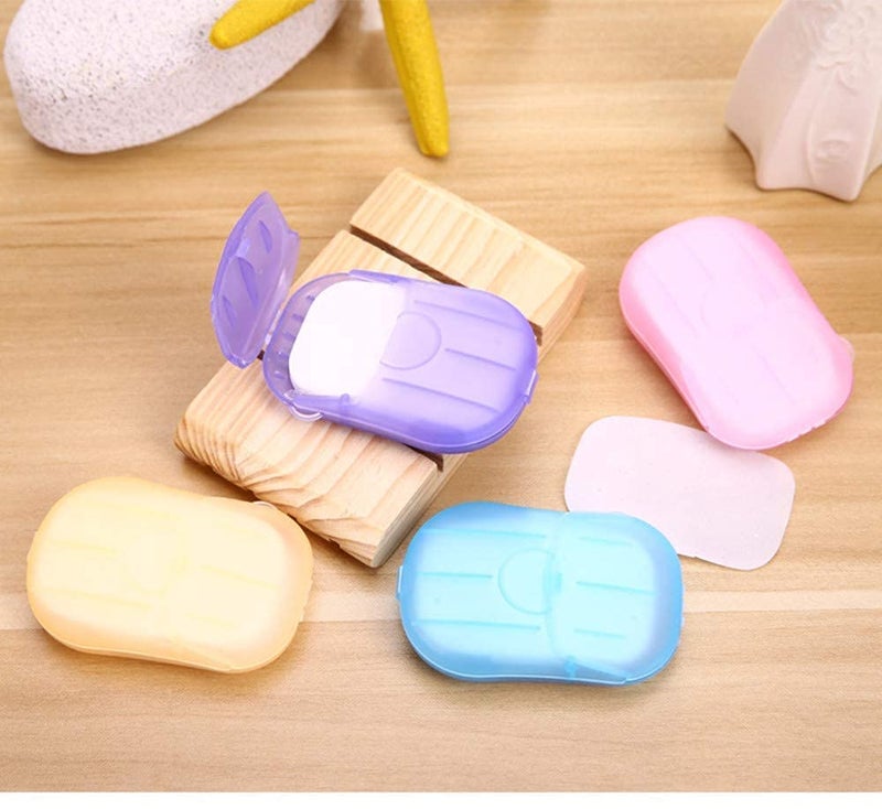 Redvant Paper Washing Hand Bath Clean Scented Slice Outdoor Travel Sheets Disposable Box Soap Portable Mini Paper Soap || paper soap strips for travelling hand wash || multicolor || Set of (2) - Image 1