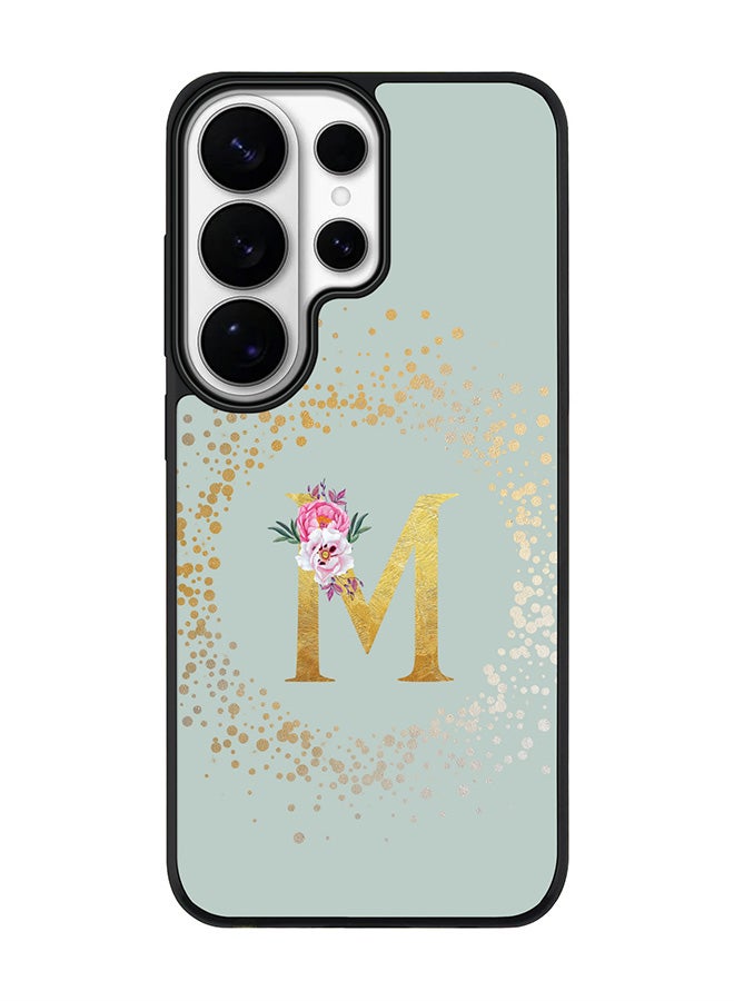 Stylizedd For Samsung Galaxy S26 Ultra Case, [Compatible with MagSafe] Slim Magnetic cover Phone Case - Custom Monogram Floral - M  (Light Grey ) - Image 1