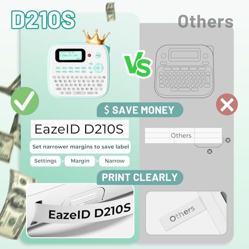 EazeID Label Maker Waterproof-Labels, Desktop Label Maker for Kids, D210S Handheld Labeler Machine with Tape-12mm 0.47 Laminated White, Multiple Symbols for Home Office School Kids Teachers Gifts - Image 3