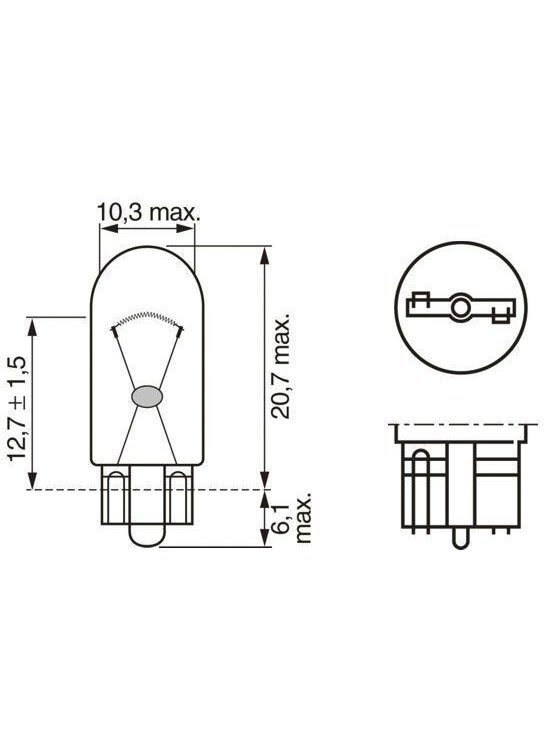 BOSCH Eco Bottomless Bulb 12V 5W T10 W5W 10 Pack  - Image 2