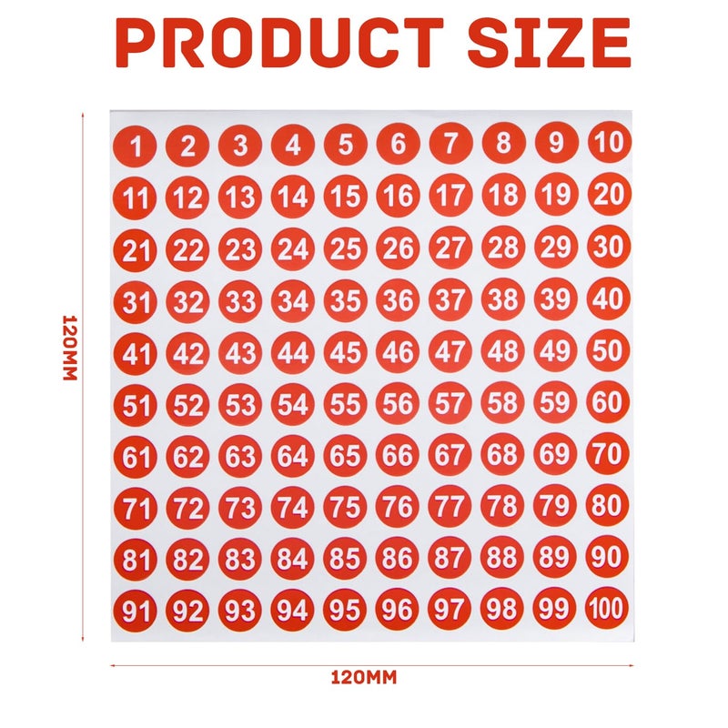 Aruicheng 16 Sheets Small Round Number Stickers - Self Adhesive Labels for Office, Home, Kitchen, Classroom & More - Image 2