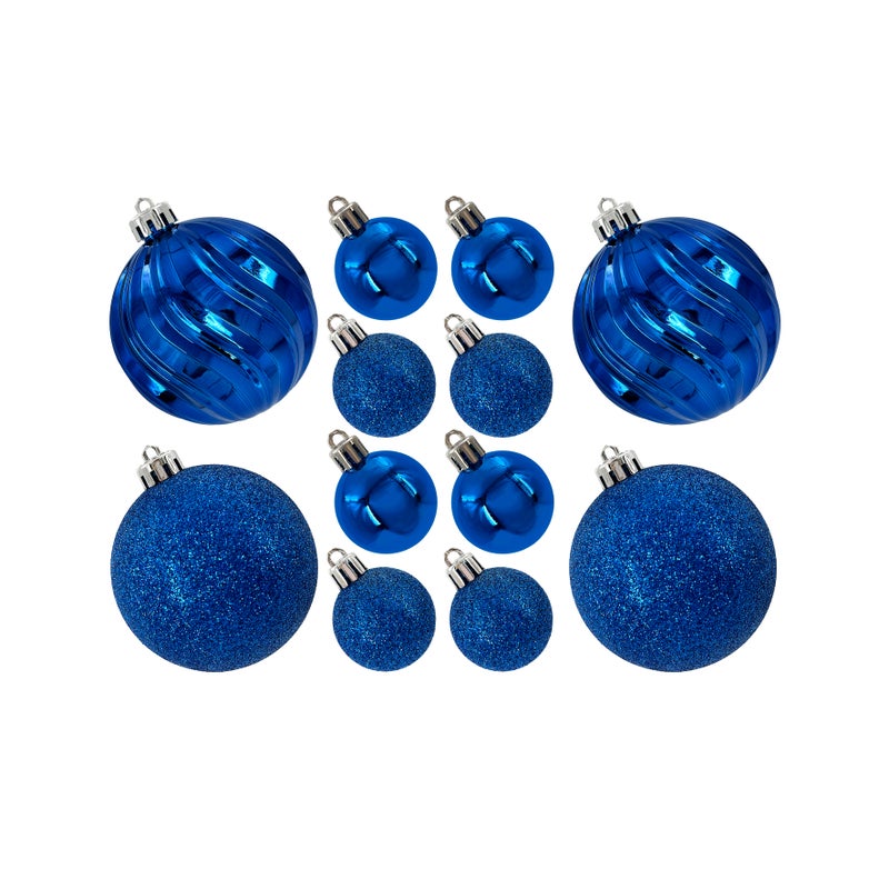CHRISTMAS MAGIC مجموعة هدايا زينة مصممة باللون الأزرق 4 و 8 سم مختلطة 20 قطعة/علبة - Image 1