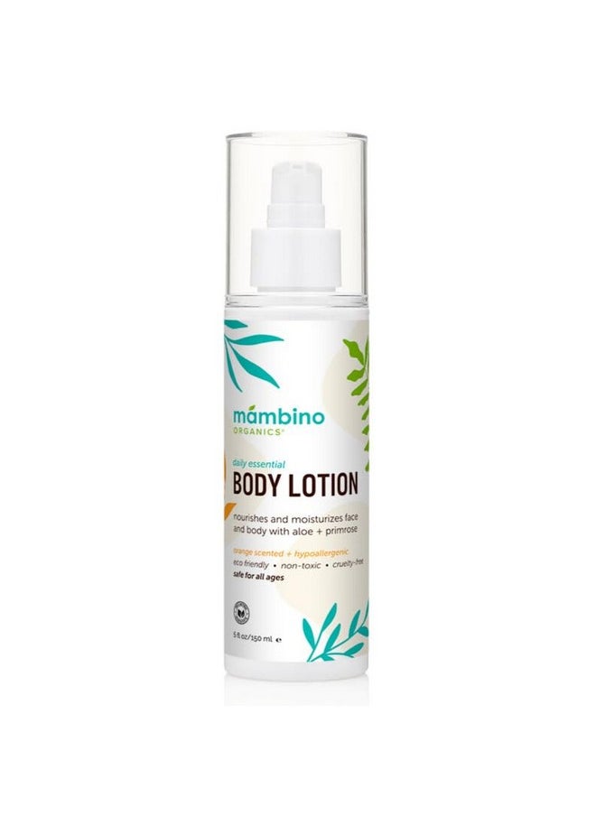 Mambino Organics - Daily Essential Face And Body Lotion, Coconut + Primrose, 5 Fluid Ounces - Image 1
