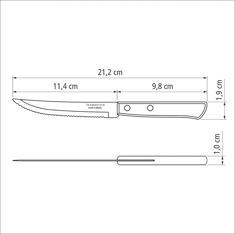 Tramontina WW 5 Steak Knife with Wooden Handle - Image 2