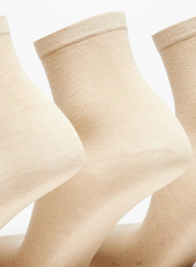 DUCHINI Men's Solid Ankle Length Socks - Set of 3