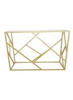 Modern Gold Console Table with Clear Tempered Glass Top – Metal Frame, Matte Gold Finish, Decorative Entryway Table for Living Room, Hallway, or Office – Available in 3 Sizes - pzsku/Z7161C1834E977A3E76F2Z/45/_/1734782070/91e0254a-60d7-4b77-b9fe-e7a43d8ea400