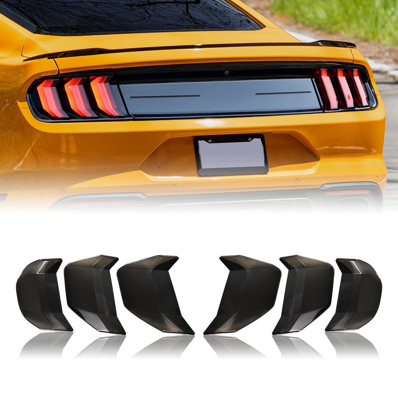 POKIAUTO Tail Light Cover for Mustang GT 1822 Tail Light Lamp Covers Trim Protector for Ford Mustang 2018 2019 2020 2021 2022 Accessories 6PCS Smoke Black