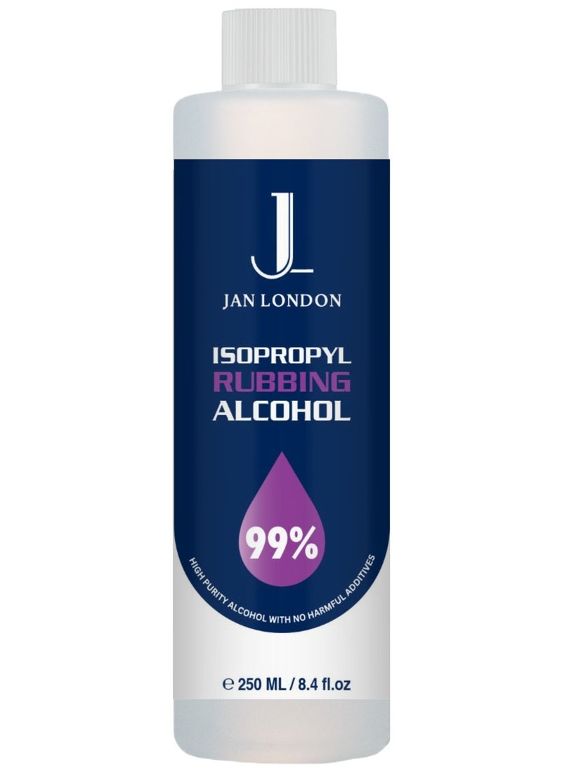 JAN LONDON Isopropyl Rubbing Alcohol, IPA 99.9% High Purity – Multipurpose Disinfectant & Cleaner for Surfaces, Electronics, First-Aid, and More – Fast Evaporating, Residue-Free, 250ml  - Image 1