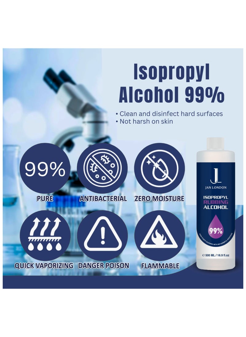 JAN LONDON Isopropyl Rubbing Alcohol, IPA 99.9% High Purity – Multipurpose Disinfectant & Cleaner for Surfaces, Electronics, First-Aid, and More – Fast Evaporating, Residue-Free, 250ml  - Image 5