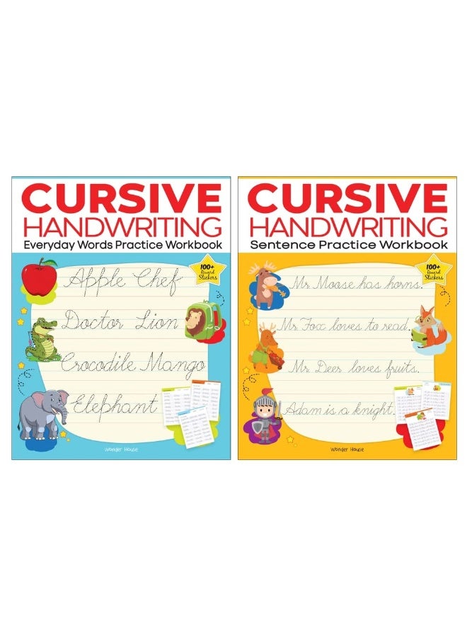 Cursive Handwriting - Everyday Letters and Sentences : Level 2 Practice Workbooks For Children (Set of 2 Books) - Image 3
