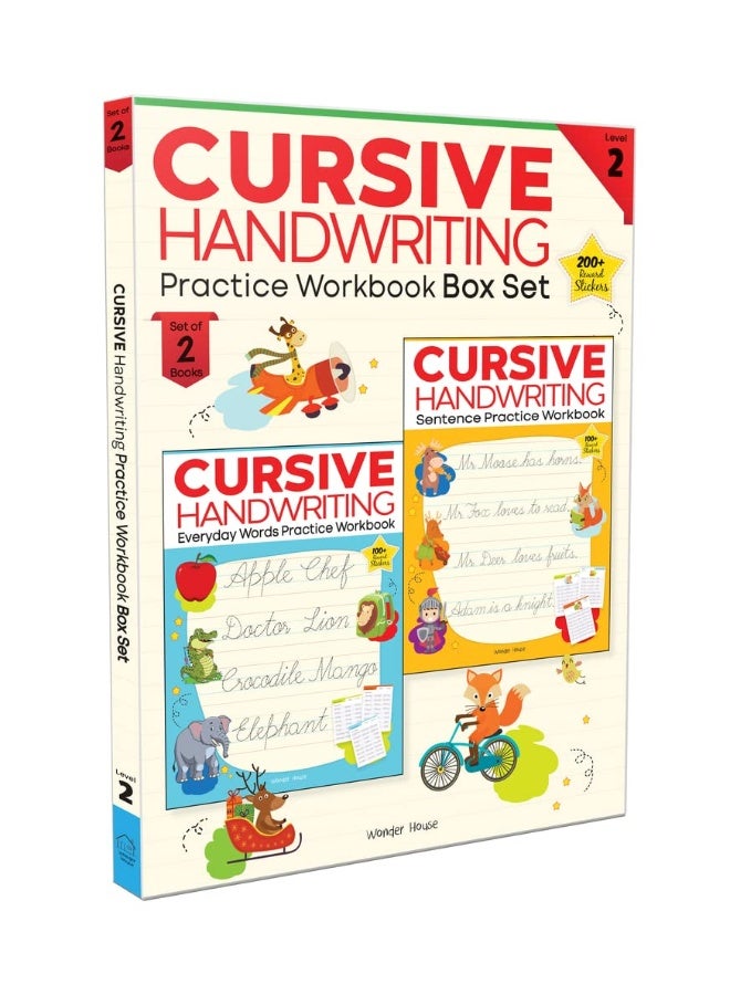 Cursive Handwriting - Everyday Letters and Sentences : Level 2 Practice Workbooks For Children (Set of 2 Books) - Image 1