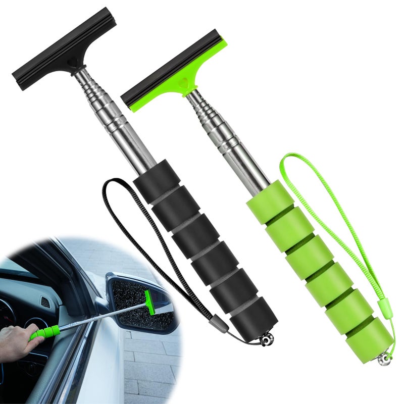 Side Mirror Squeegee 2 PCS Car Mirror Squeegee Retractable Car Rearview Mirror Wiper for All Vehicles Universal Automotive Accessories
