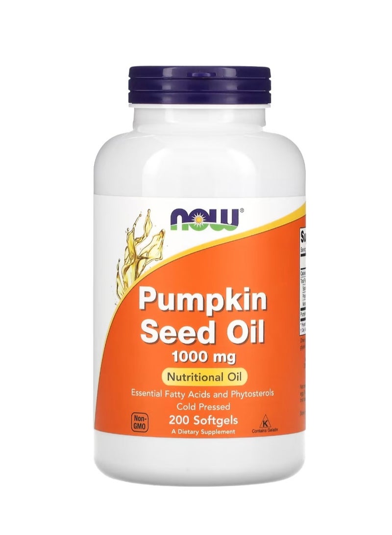 now Pumpkin Seed Oil 1000 Mg 200 Softgels - Image 1