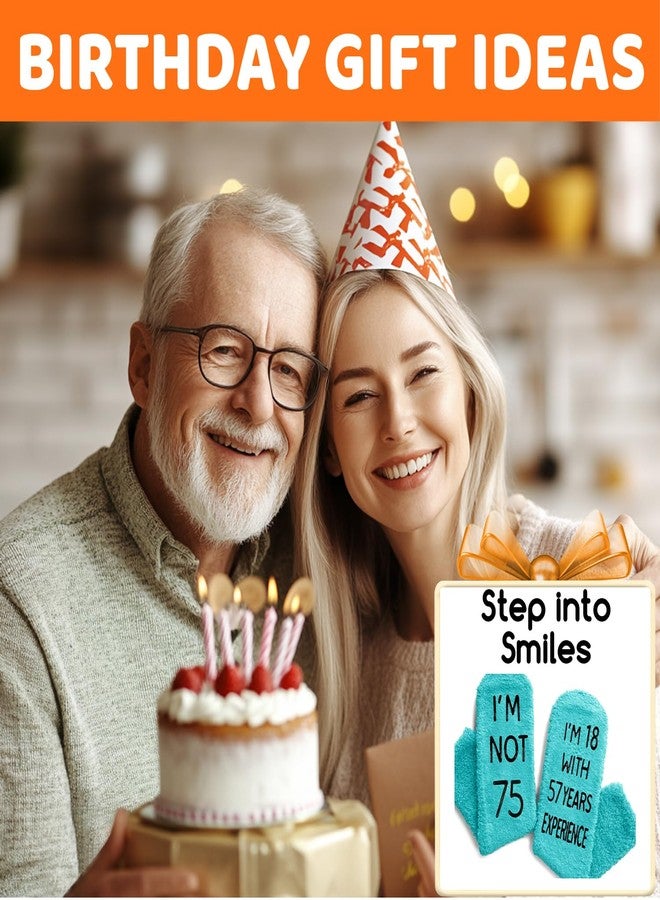 Happy Pop أفكار هدايا عيد الميلاد الخامس والسبعين من هابي بوب - جوارب لعيد الميلاد الخامس والسبعين، هدايا التقاعد لكبار السن من النساء والرجال - Image 3