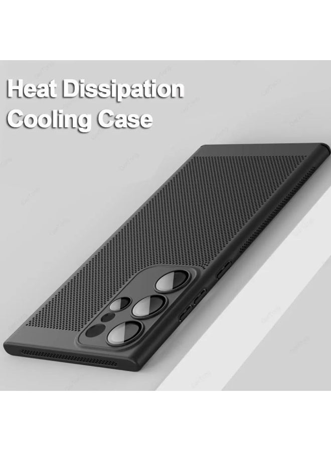 Case for Samsung Galaxy Note 20 Ultra (6.9"), Slim Fit Heat Dissipation Cooling Case with Built-in Camera Lens Protector, Anti-Fingerprint Breathable Hard PC Shockproof Protective Back Cover – Black - Image 5