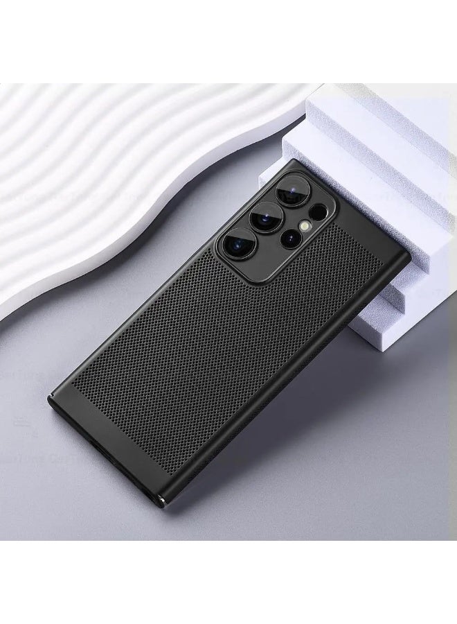 Case for Samsung Galaxy Note 20 Ultra (6.9"), Slim Fit Heat Dissipation Cooling Case with Built-in Camera Lens Protector, Anti-Fingerprint Breathable Hard PC Shockproof Protective Back Cover – Black - Image 4