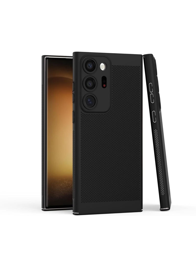 Case for Samsung Galaxy Note 20 Ultra (6.9"), Slim Fit Heat Dissipation Cooling Case with Built-in Camera Lens Protector, Anti-Fingerprint Breathable Hard PC Shockproof Protective Back Cover – Black - Image 1