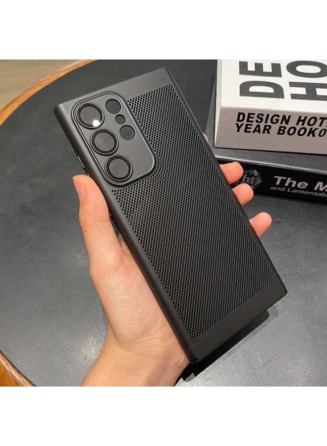 Case for Samsung Galaxy Note 20 Ultra (6.9"), Slim Fit Heat Dissipation Cooling Case with Built-in Camera Lens Protector, Anti-Fingerprint Breathable Hard PC Shockproof Protective Back Cover – Black - Image 2