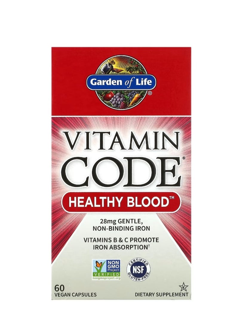 Garden of Life - Vitamin Code Healthy Blood 60 Vegan Capsules - Image 1