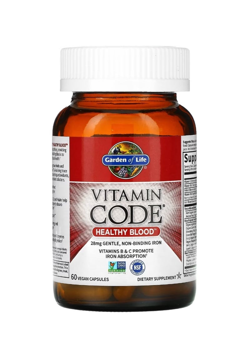 Garden of Life - Vitamin Code Healthy Blood 60 Vegan Capsules - Image 1