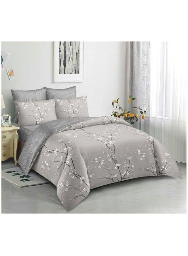Luxury King 6-Piece Bedding Set –  simple Design, 220x240cm Duvet Cover with Fitted Sheet & 4 Pillowcases