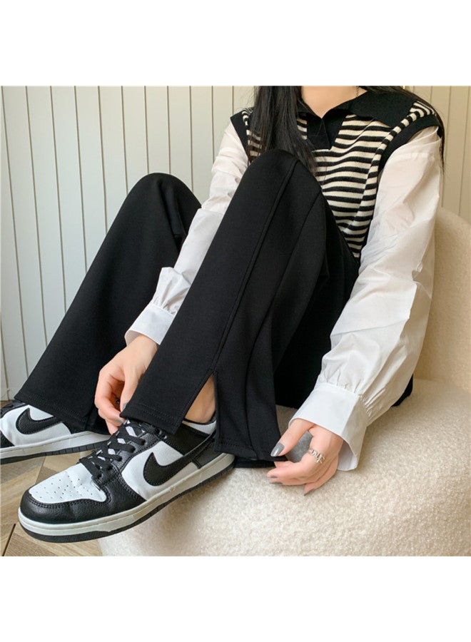 XINYANG Summer High-waist Wide-leg Pants For Women - Slimming Side Slit Versatile Air Pants, Floor-length Trousers, Straight-leg Pants - Image 4