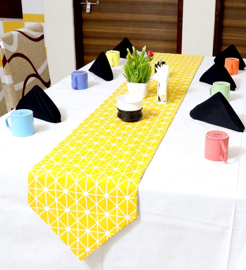 Switchon Cotton Reversible Printed Dining Table Runner for 6 Seater | 12 x 86 Inch Multicolor Fabric Runner | Washable Table Décor Runner | Pack of 1 - Image 1