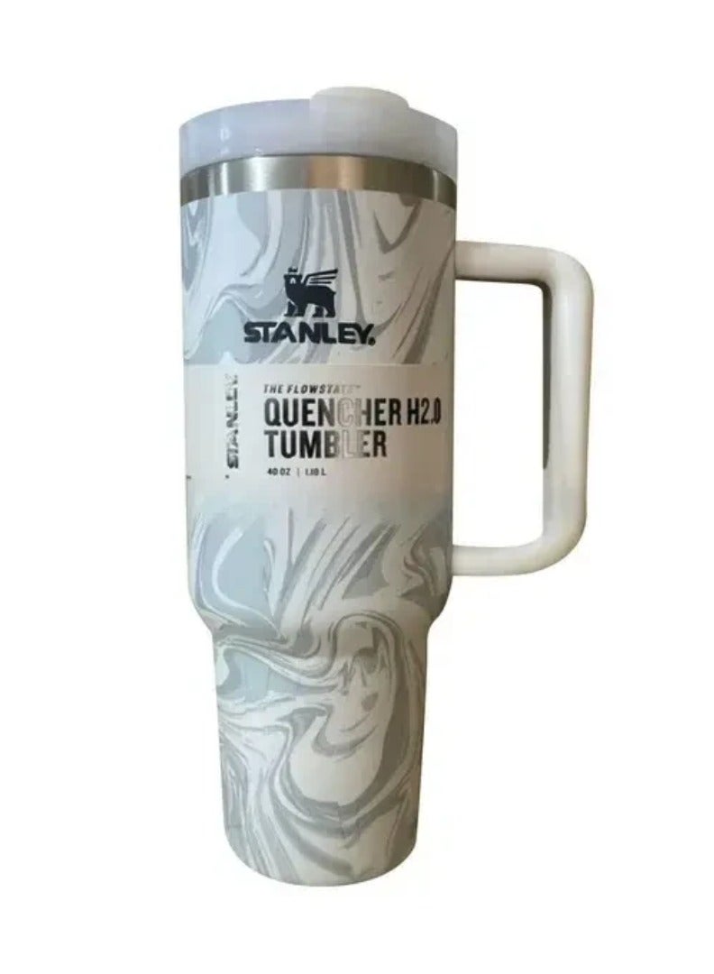 Stanley 40 Oz Tumbler with Handle and Straw –. Leak Resistant Flip Lid, Vacuum Insulated, Stainless Steel Portable Travel Mug –. Keeps Drinks Hot or Cold for Hours - Image 1