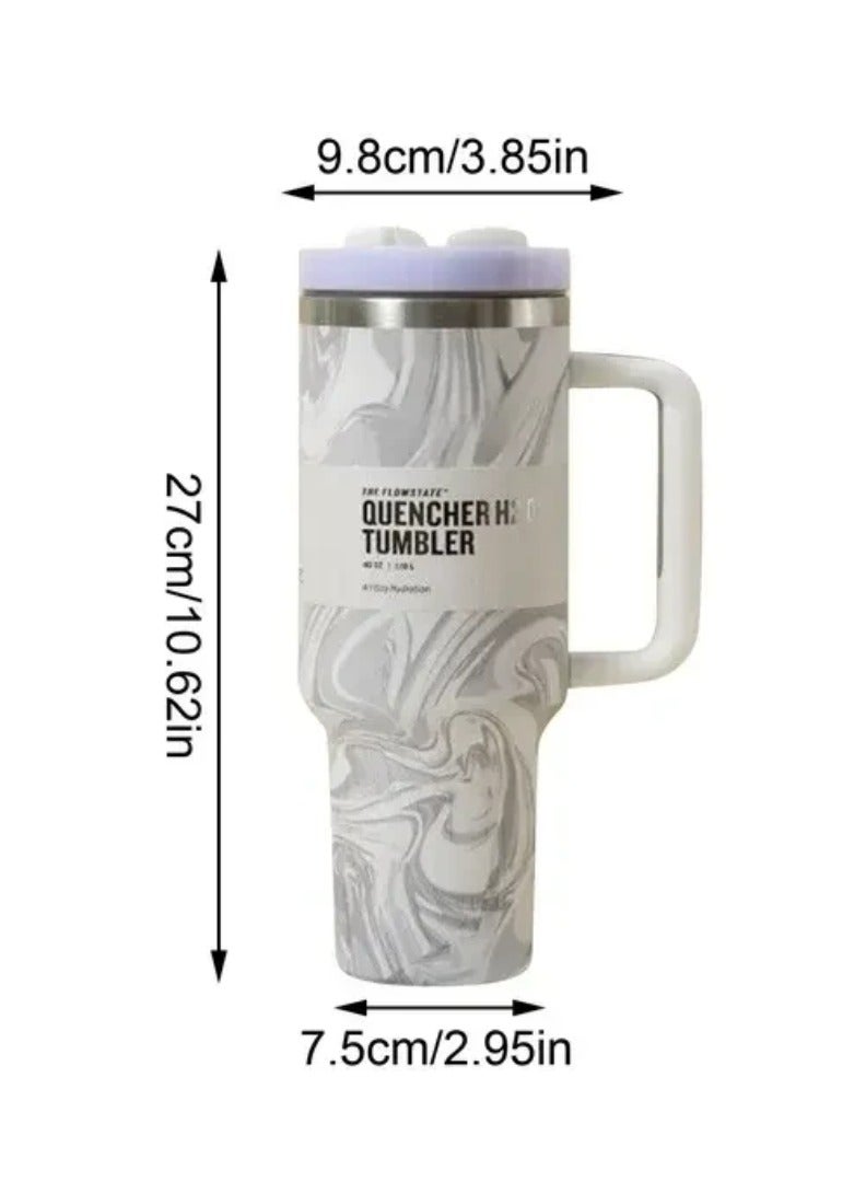 Stanley 40 Oz Tumbler with Handle and Straw –. Leak Resistant Flip Lid, Vacuum Insulated, Stainless Steel Portable Travel Mug –. Keeps Drinks Hot or Cold for Hours - Image 2