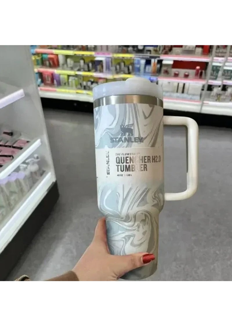 Stanley 40 Oz Tumbler with Handle and Straw –. Leak Resistant Flip Lid, Vacuum Insulated, Stainless Steel Portable Travel Mug –. Keeps Drinks Hot or Cold for Hours - Image 3