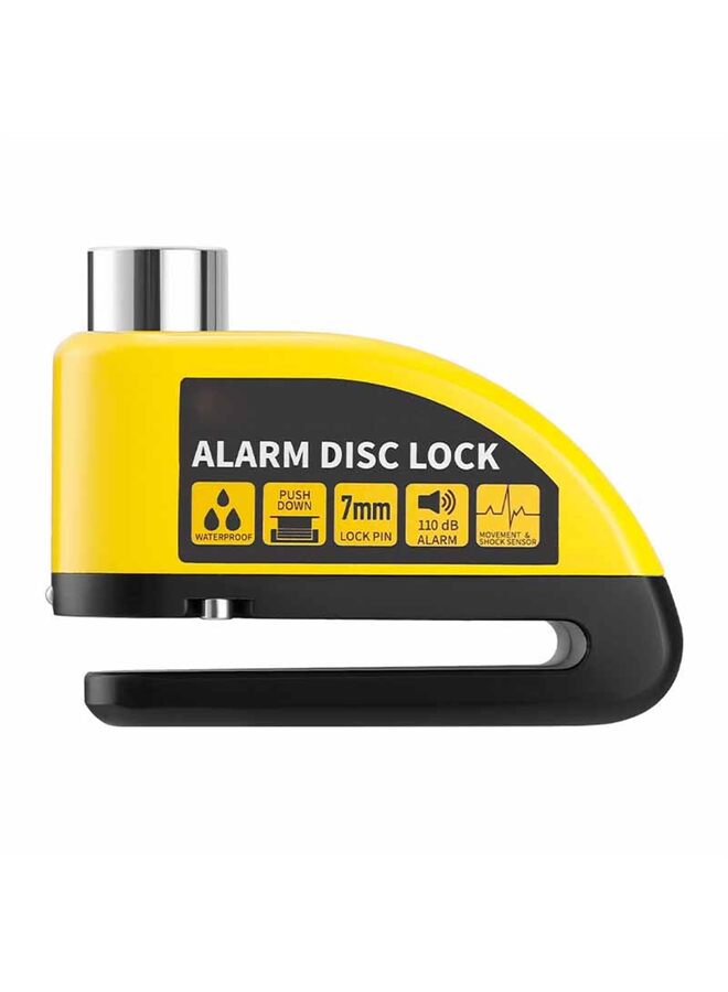 Generic Motorcycle Disc Brake Lock, Alarm Disc Lock, Theft Proof 7mm Pin Alarm 110dB with Reminder Cable and Carrying Case, Waterproof, High Security Disc Lock for Motorcycles, Mopeds and Bicyc - Image 1