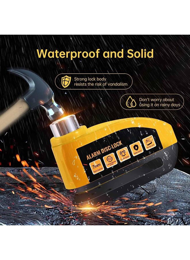 Generic Motorcycle Disc Brake Lock, Alarm Disc Lock, Theft Proof 7mm Pin Alarm 110dB with Reminder Cable and Carrying Case, Waterproof, High Security Disc Lock for Motorcycles, Mopeds and Bicyc - Image 2