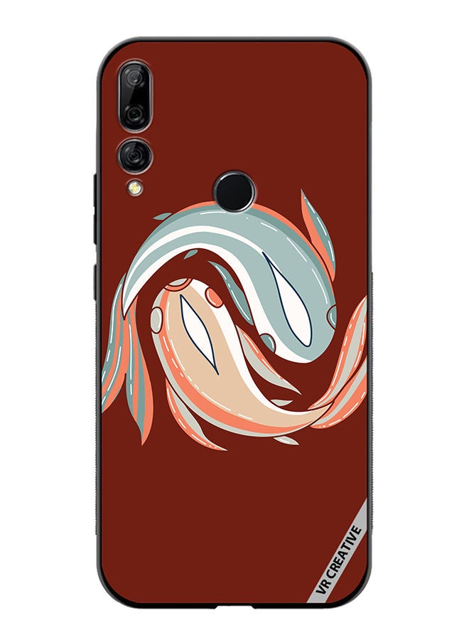 VR CREATIVE Protective Case Cover For Huawei Y9 Prime 2019 Japanese Stylized Colored Fish In Orange And Blue Design Multicolour - Image 1