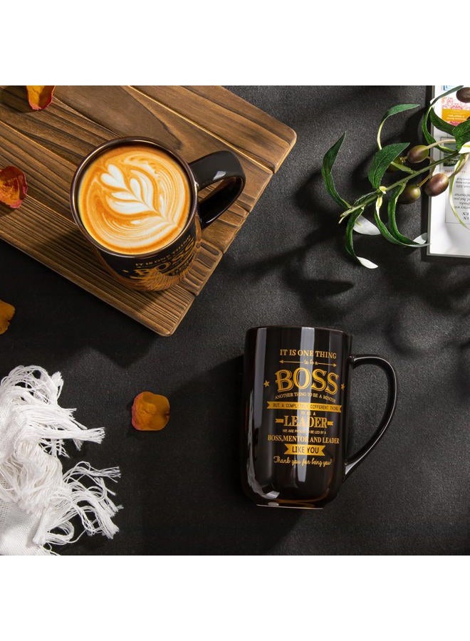 Doublewhale Boss Gifts - Best Boss Gifts for Men - Office Farewell Gifts for Boss - Christmas Gifts, Boss Day Gifts, Birthday Gifts Ideas for Boss, Mentor, Leader - Large Porcelain Boss Coffee Mug 18 Oz Black - Image 5