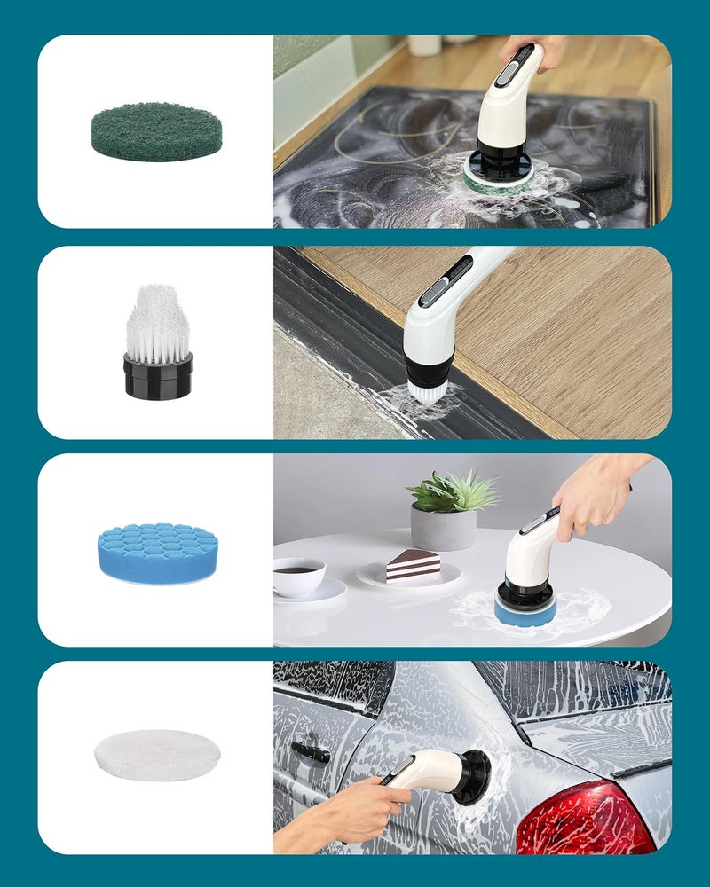 Highyes Electric Spin Scrubber for Cleaning Bathroom: Cordless Power Shower Scrubber - Electric Cleaning Brush for Tile Tub - Image 5