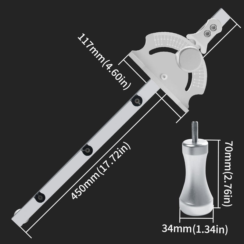 Universal Table Saw Miter Gauge Assembly Aluminum Angle Push Ruler Quick Positioning with 27 Angle Stops for DIY Woodworking Tool - Image 3
