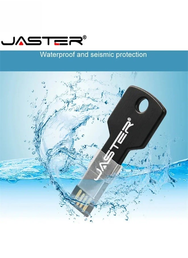 JASTER - Metal Key Shape USB 2.0 Flash Drives Waterproof Memory Stick, Real Capacity U Disk High Speed Storage 64GB - Image 1