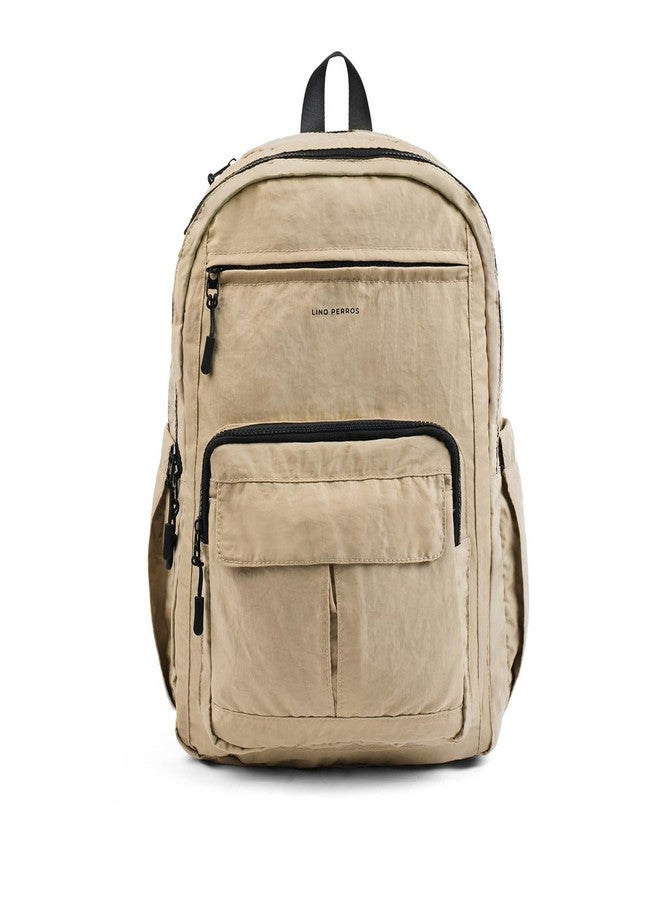 Lino Perros Pacman Utility Beige Backpack - Image 1