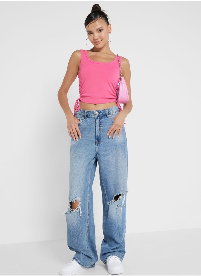 Ginger - Ruched Tie Up Vest - Image 1