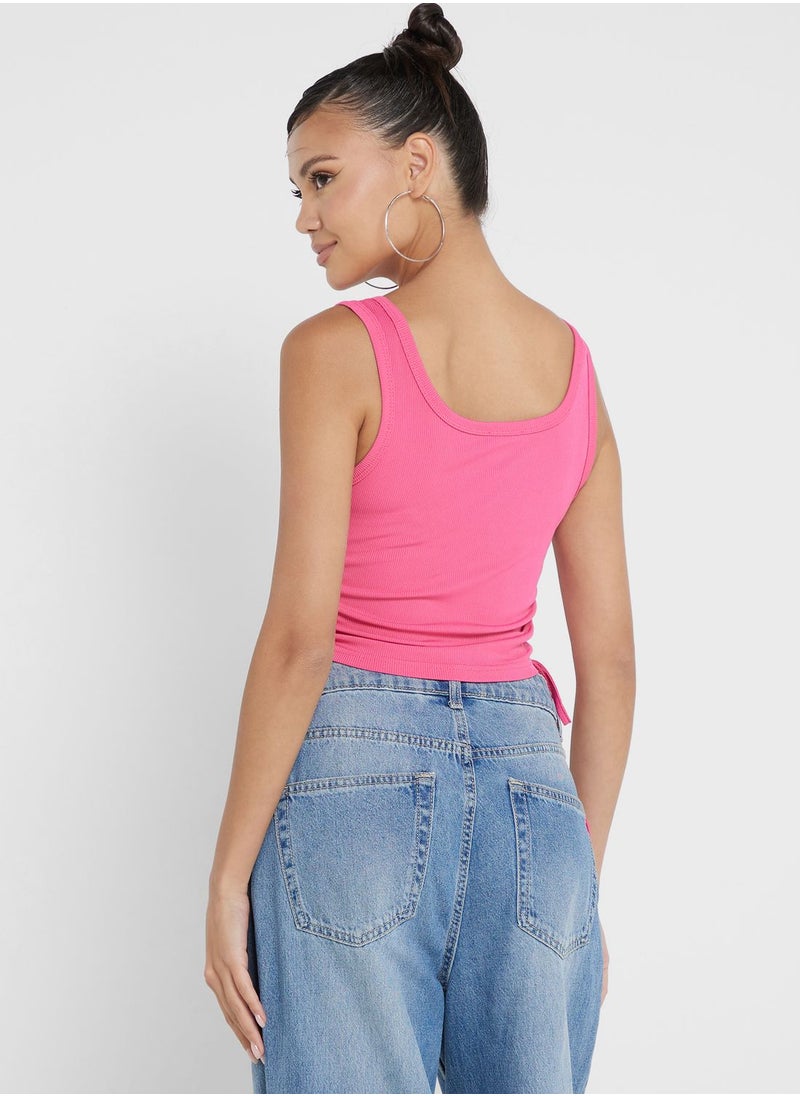 Ginger - Ruched Tie Up Vest - Image 1